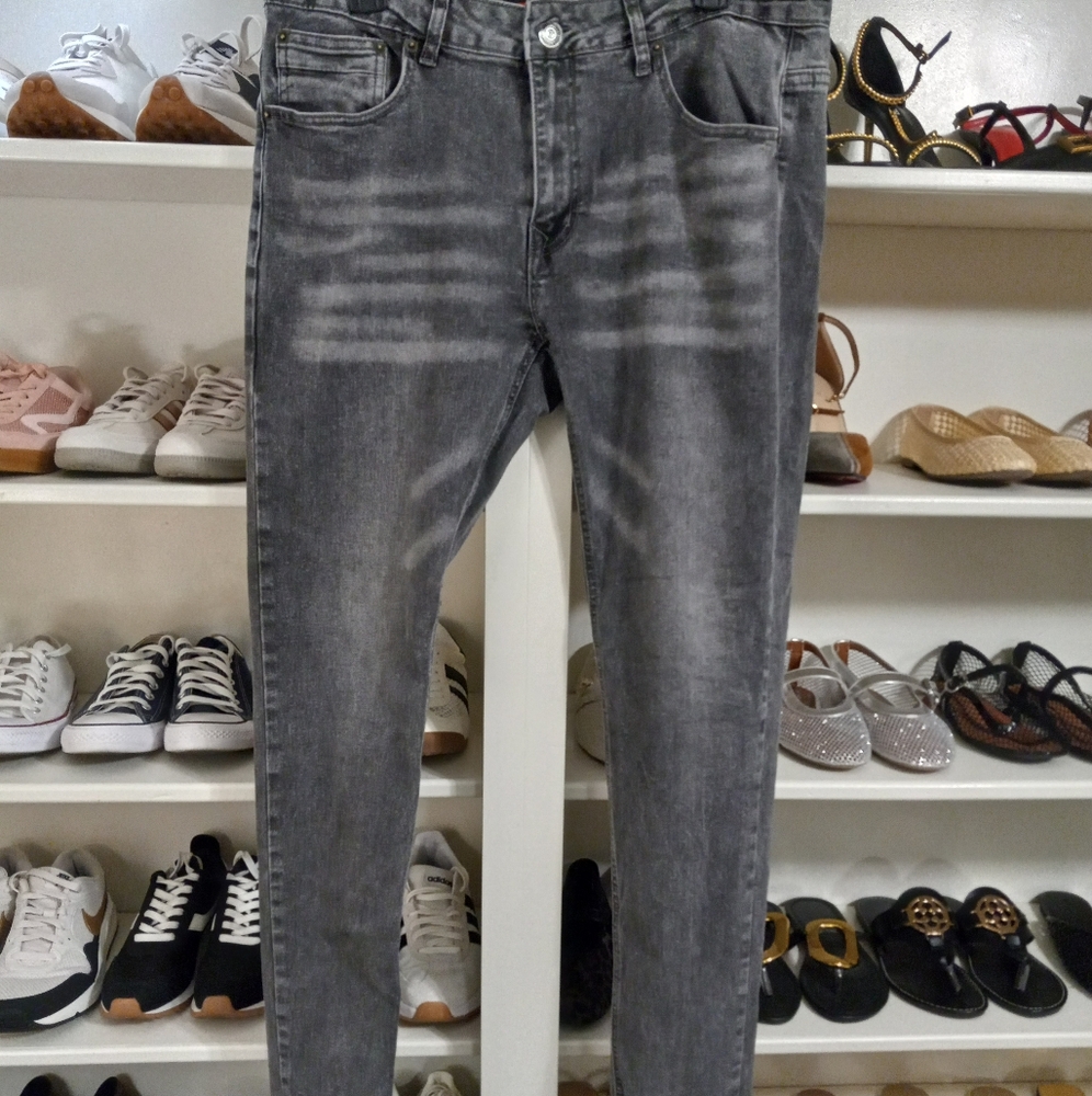 Men's Dark Gray Skinny Jeans